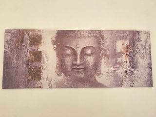 Mural Buda Moderno Gris/Plateado