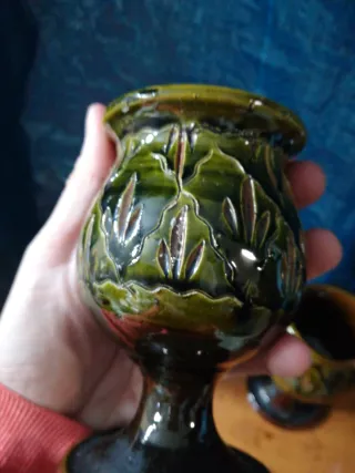 Jarra y vasos vintage cerámica