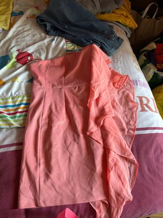 Vestido de fiesta rosa talla S