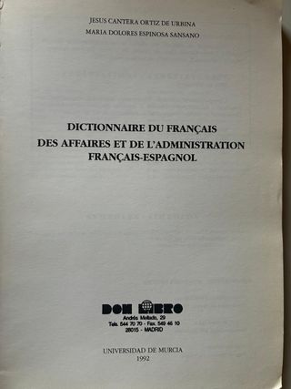 Diccionario Francés-Español (Negocios)