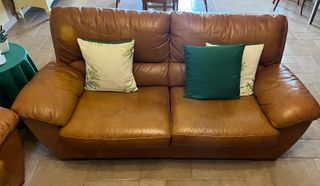 Divano e Poltrona Rosini Pelle Marrone