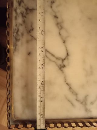 Mesa auxiliar bronce y mármol