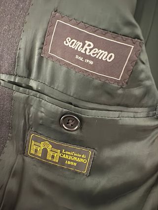 Completo uomo San Remo pura lana Vergine tg 52