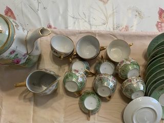 Set Tazzine Porcellana Fiori Oro