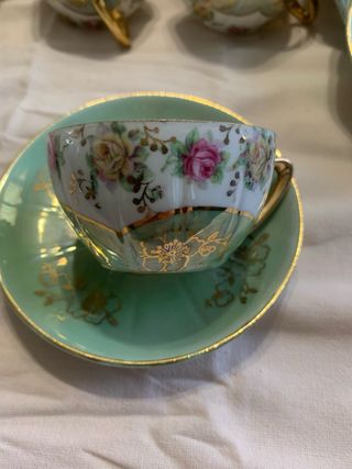 Set Tazzine Porcellana Fiori Oro