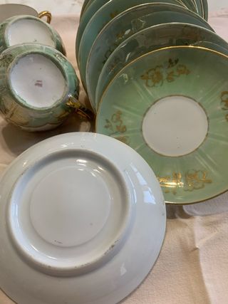 Set Tazzine Porcellana Fiori Oro