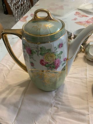 Set Tazzine Porcellana Fiori Oro