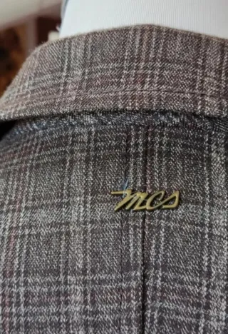 Giacca donna a quadri marrone/grigio