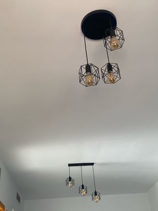 Conjunto 2 lámparas modernas negras.