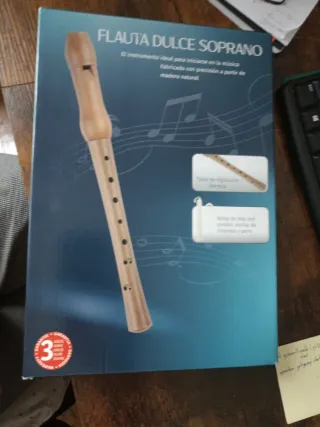 Flauta Dulce Soprano de Madera Natural NUEVO