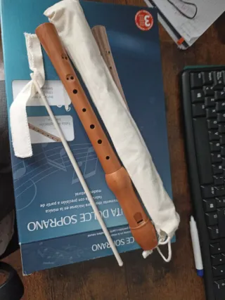 Flauta Dulce Soprano de Madera Natural NUEVO