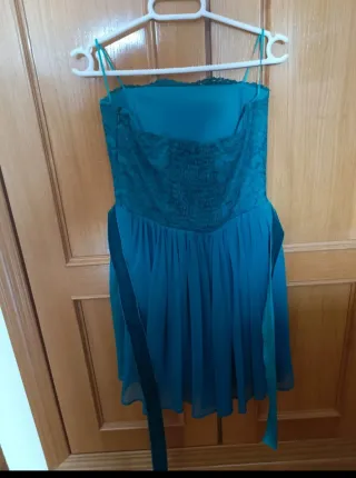 Vestido azul corto fiesta y eventos.