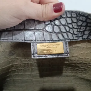 Borsa in pelle effetto coccodrillo