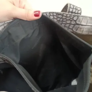 Borsa in pelle effetto coccodrillo