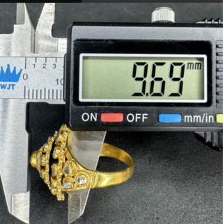 Anillo Oro 21k Antiguo Diamantes