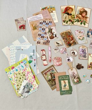 Lote Junk Journal Papeles y Materiales