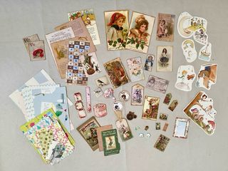 Lote Junk Journal Papeles y Materiales