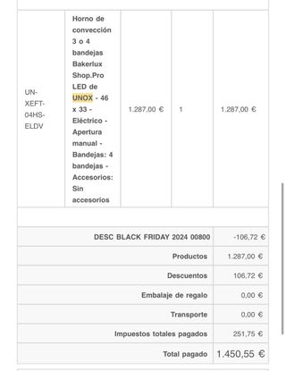 Horno de convección UNOX Bakerlux Shop.Pro