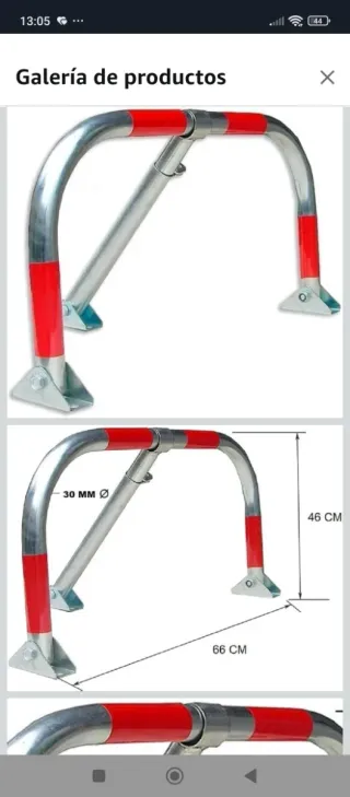 Valla Parking Zincada con Portacandado