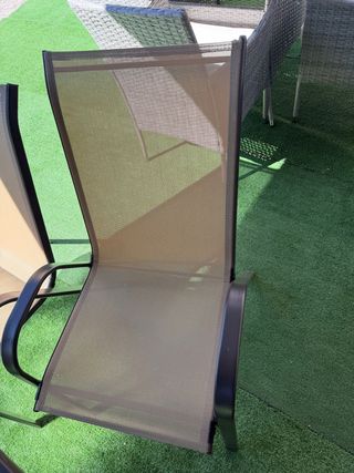 Comedor terraza 6 sillas cristal y metal