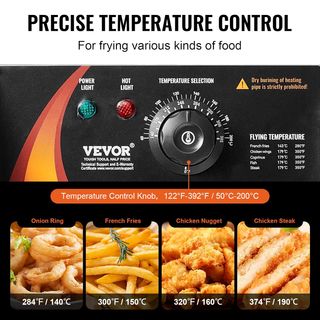 VEVOR Freidora Eléctrica 2Tanques 12L 5000W.