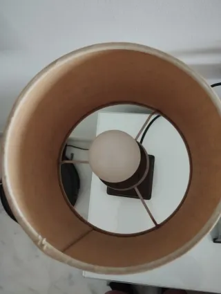 2 Lámparas de mesa yute y metal