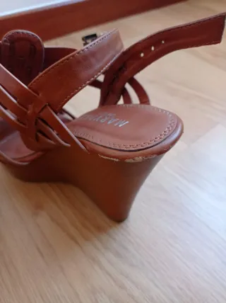 Sandalias de cuña marrones mujer talla 37