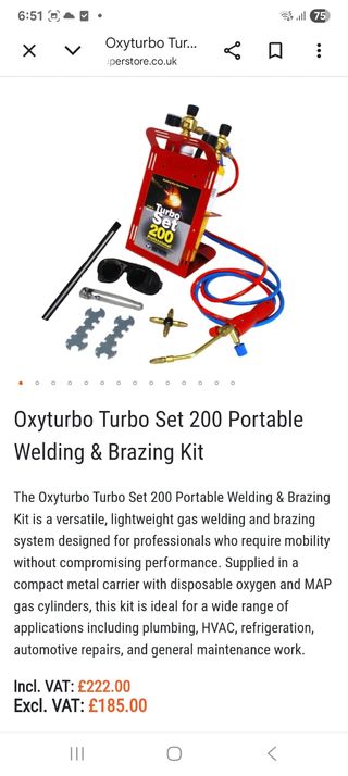 Soldador Oxyturbo Turbo Set 200 Portátil