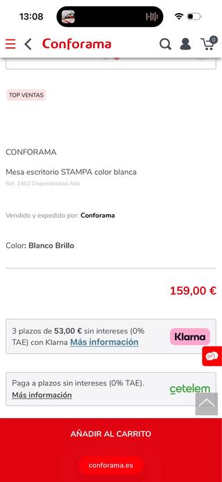 Escritorio Conforama Blanco