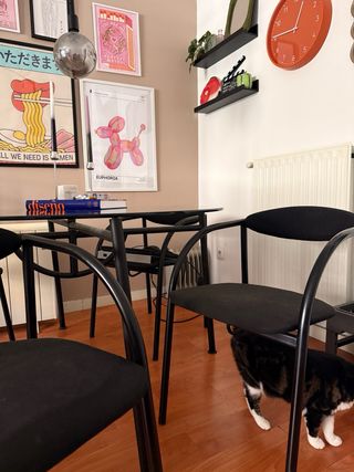 Conjunto 6 Sillas Comedor Negras y Metal tubo