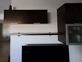 Mueble Estantería Madera y Cristal