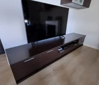 Mueble Estantería Madera y Cristal