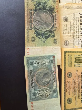 Lote Billetes Reichsbanknote Alemanes. Alemania.
