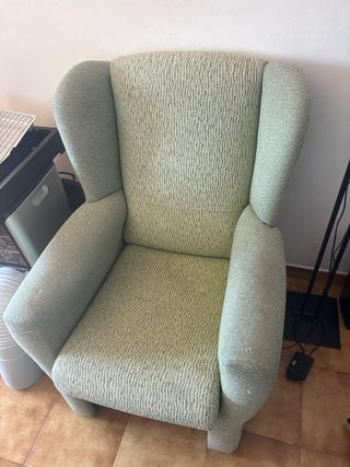 Butaca verde de tela