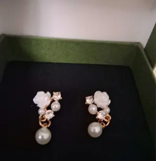 Pendientes niña primera comunión oro blanco