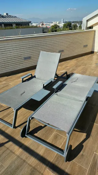 2 Tumbonas Exterior Ruedas Cómodas