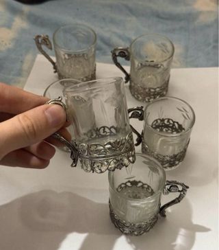 Set 6 Bicchieri Vetro Vintage