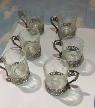 Set 6 Bicchieri Vetro Vintage