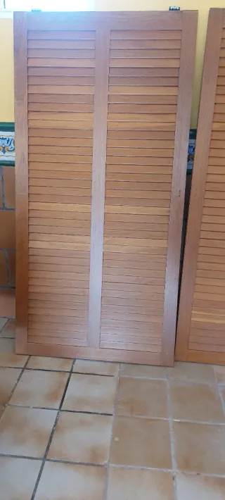 2 puertas de madera roble estilo mallorquinas 175x