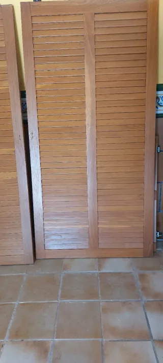 2 puertas de madera roble estilo mallorquinas 175x