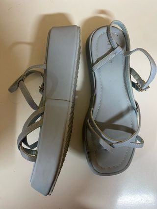 Sandalias plataforma mujer azul talla 37