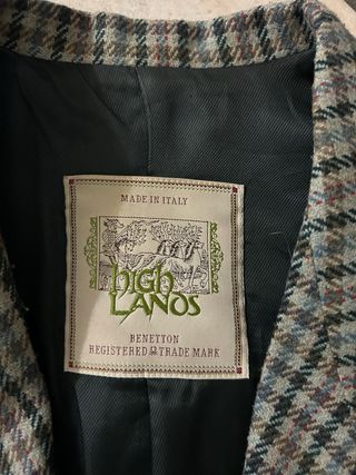 Blazer Vintage Benetton a quadri taglia L donna