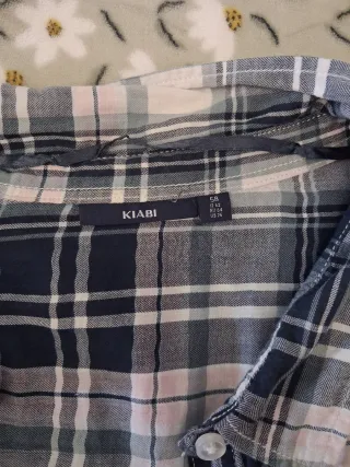 Camisa cuadros rosa, azul y gris