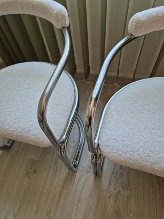 Sillas Vintage Space Age Beige/Plata