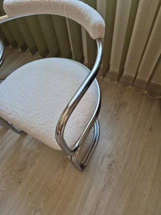 Sillas Vintage Space Age Beige/Plata