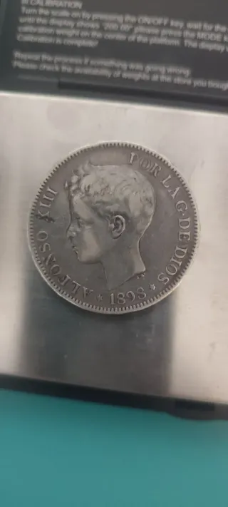 Lote de 3 monedas 5 pesetas de plata