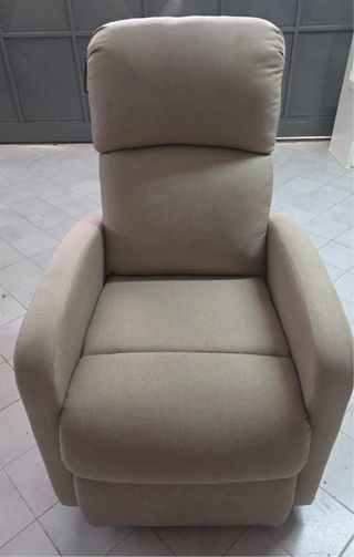 Poltrona elettrica reclinabile beige tessuto