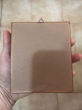 2 Quadri Vintage Cornice Legno 14x12cm
