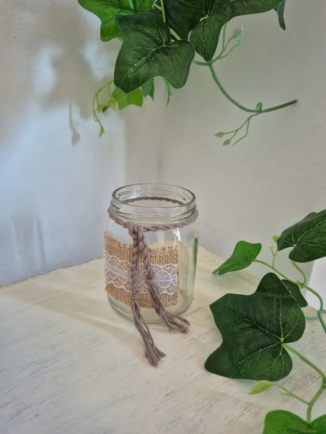 Botes Decorativos Cristal y Yute