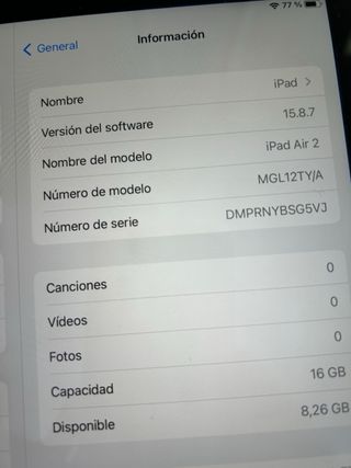 iPad Air 2 16GB Plata